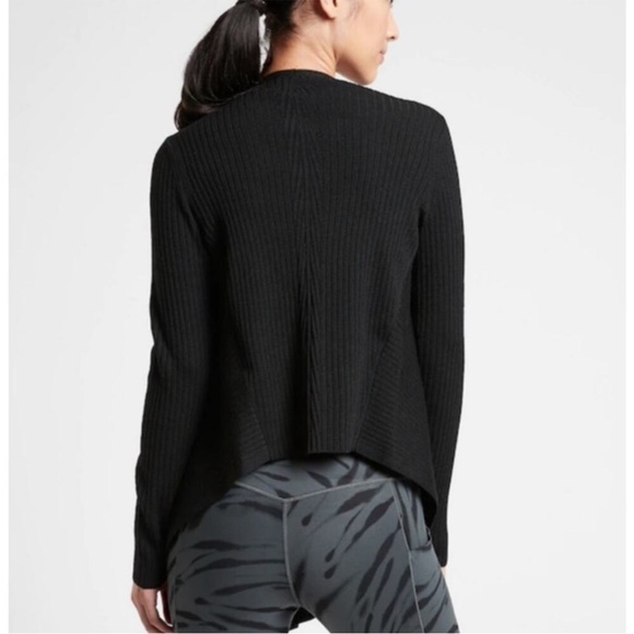 🩷ATHLETA BLACK SOLSTICE CARDIGAN WRAP WOOL BLEND SIZE SMALL WINTER TRENDING - Picture 3 of 9